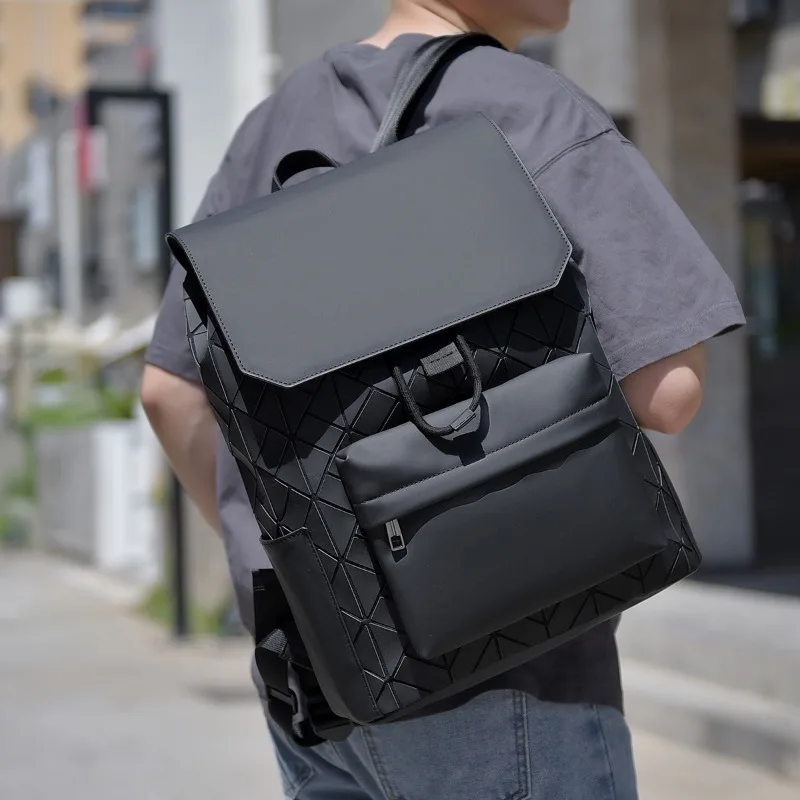 Brand Design Men Backpack Rhombus Colorful Reflective Backpacks Men Large Capacity 15 inch Laptop Bag Casual Student School Bags
