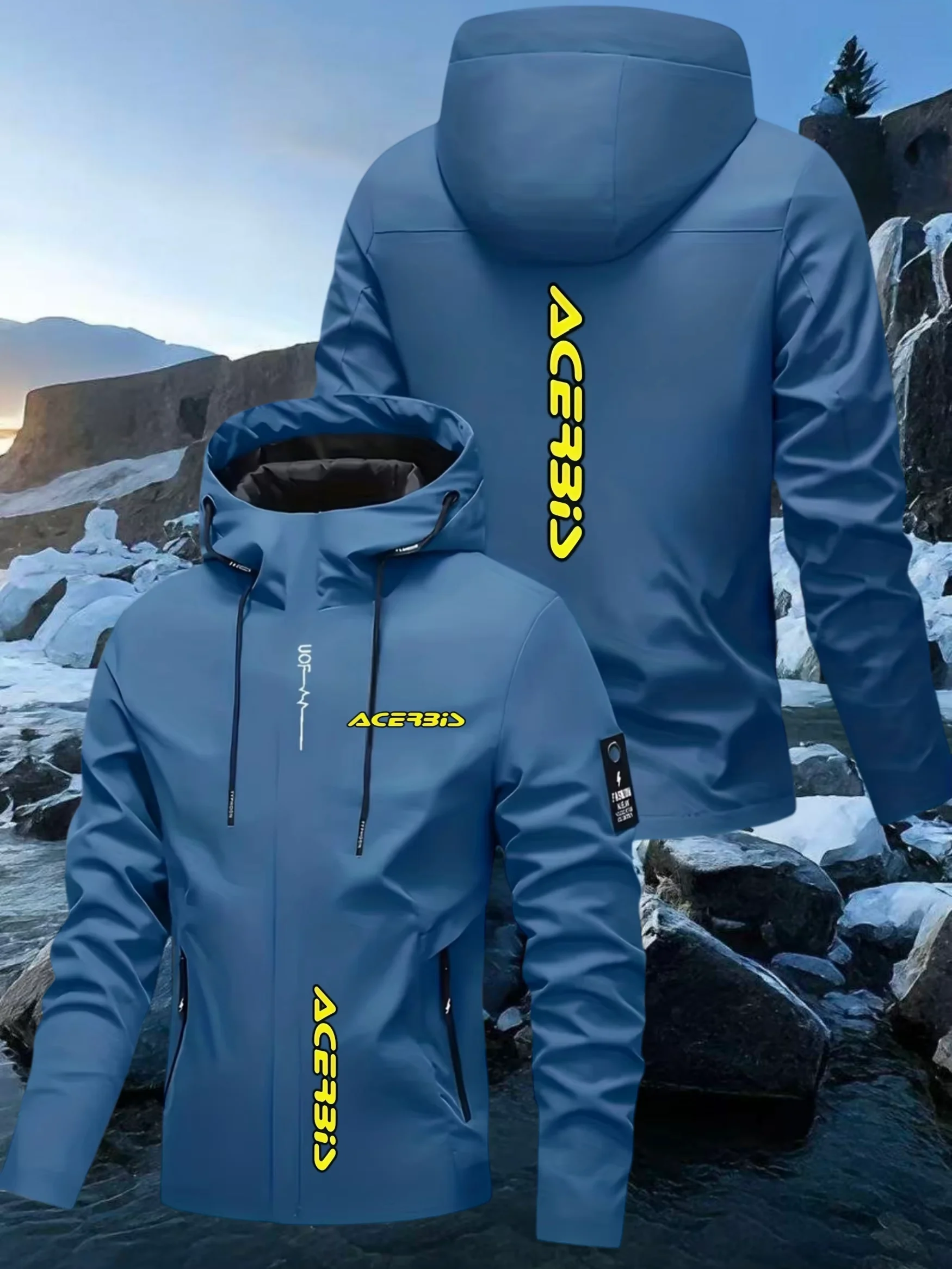 Spring Autumn New Sports Slimming Running Zipper Design Jacket Men's Brand Original Letter Printed Hiking Outdoor Hoodie Jacket