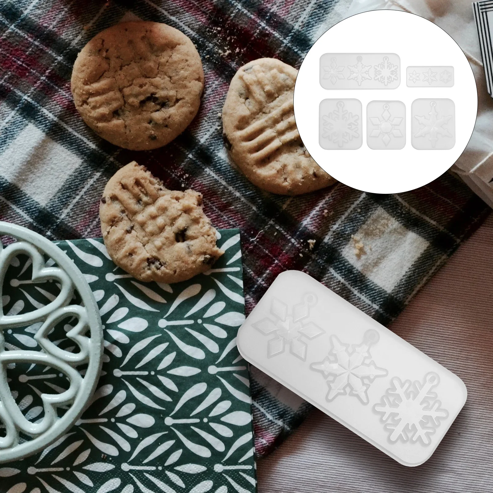 

5 шт. снежинка силиконовая форма DIY эпоксидная смола кулон ювелирные изделия форма рождественские подвесные украшения свадебная вечеринка украшения ремесла