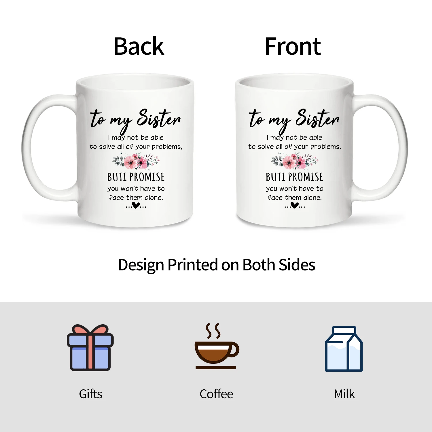 كوب قهوة من السيراميك لأختي ، هدايا عيد الميلاد لأختي ، 11 أونصة ، هدية عيد ميلاد ، 1 * * #5