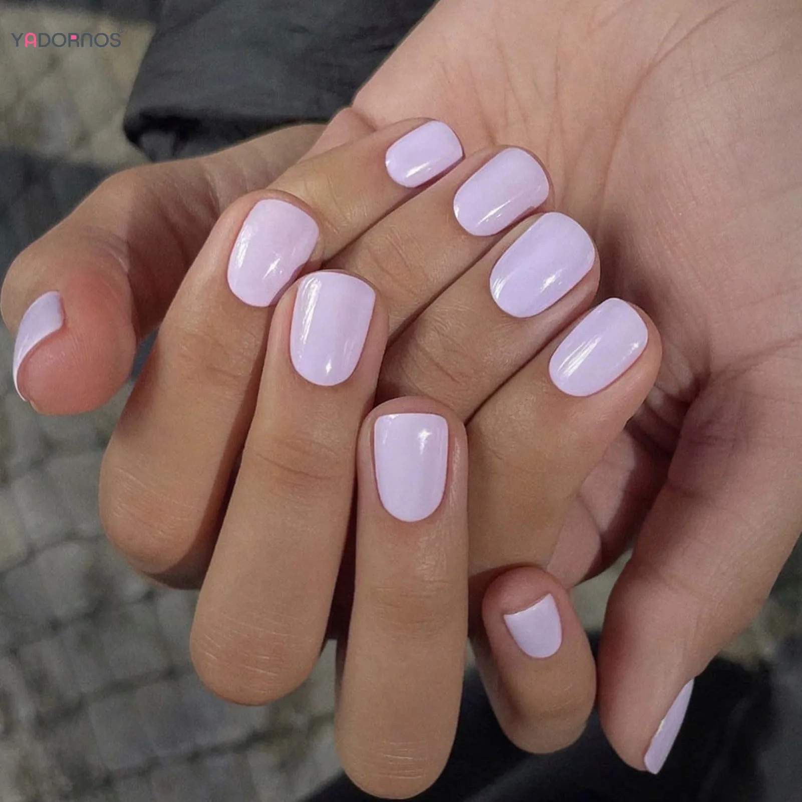 Jasnofioletowe sztuczne paznokcie w jednolitym kolorze wielokrotnego użytku dla kobiet DIY Manicure 24 szt.