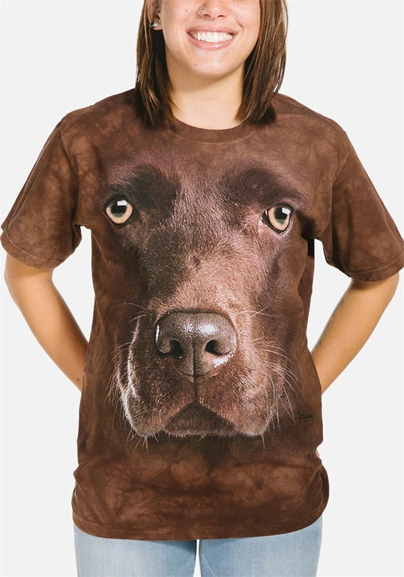Cute Dog Face Graphics T Shirts Summer Fashion Short Sleeve Funny 3D Animals Printed T Shirt Man Casual Loose Harajuku Tees Tops