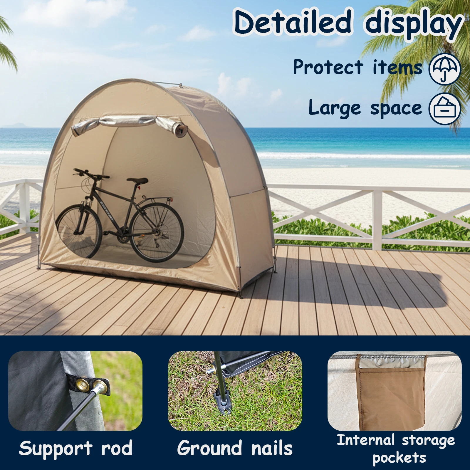 1 Pack Handy Bike Storage Tent, Large Shelter for Bike Riders, Outdoor Lawn Bicycle Storage Shed House Cover