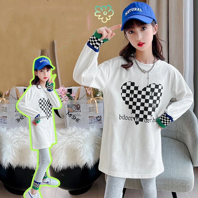 

Girls Suit Sweatshirts +Pants Cotton 2Pcs/Sets 2022 Sweetheart Spring Summer School Outfits Sports Sets Kid Baby Children Clothi