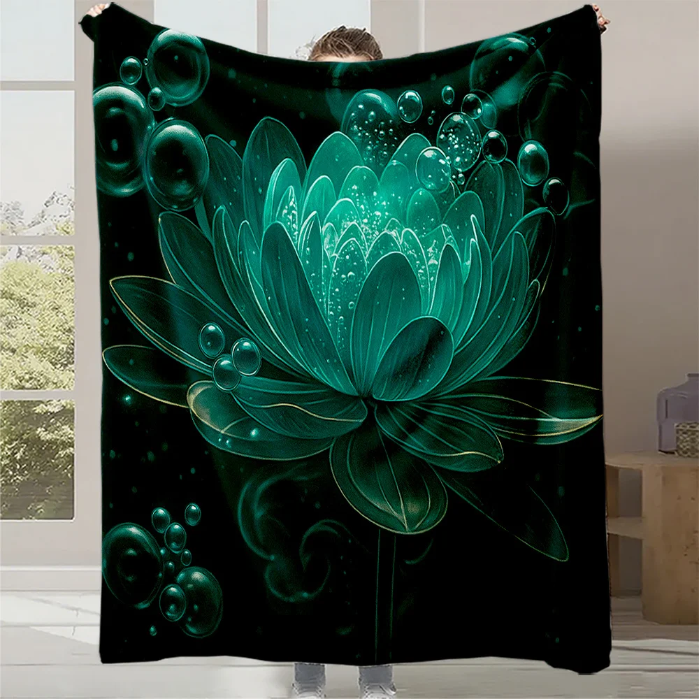 1pc, Monet Water Lily Printed Flannel Blanket, High Weight Flannel Blanket, Skin-Friendly Warm Blanket | A Must-Have Item for Au