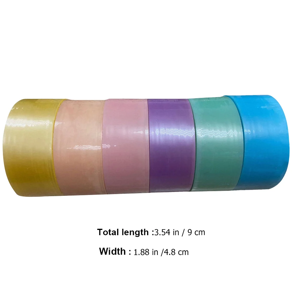 6 Rolls Clear Tape Pearlescent Sticky Ball Colored Tapes Funny Candy Indoor 900X900X360CM Kids Adhesive Child