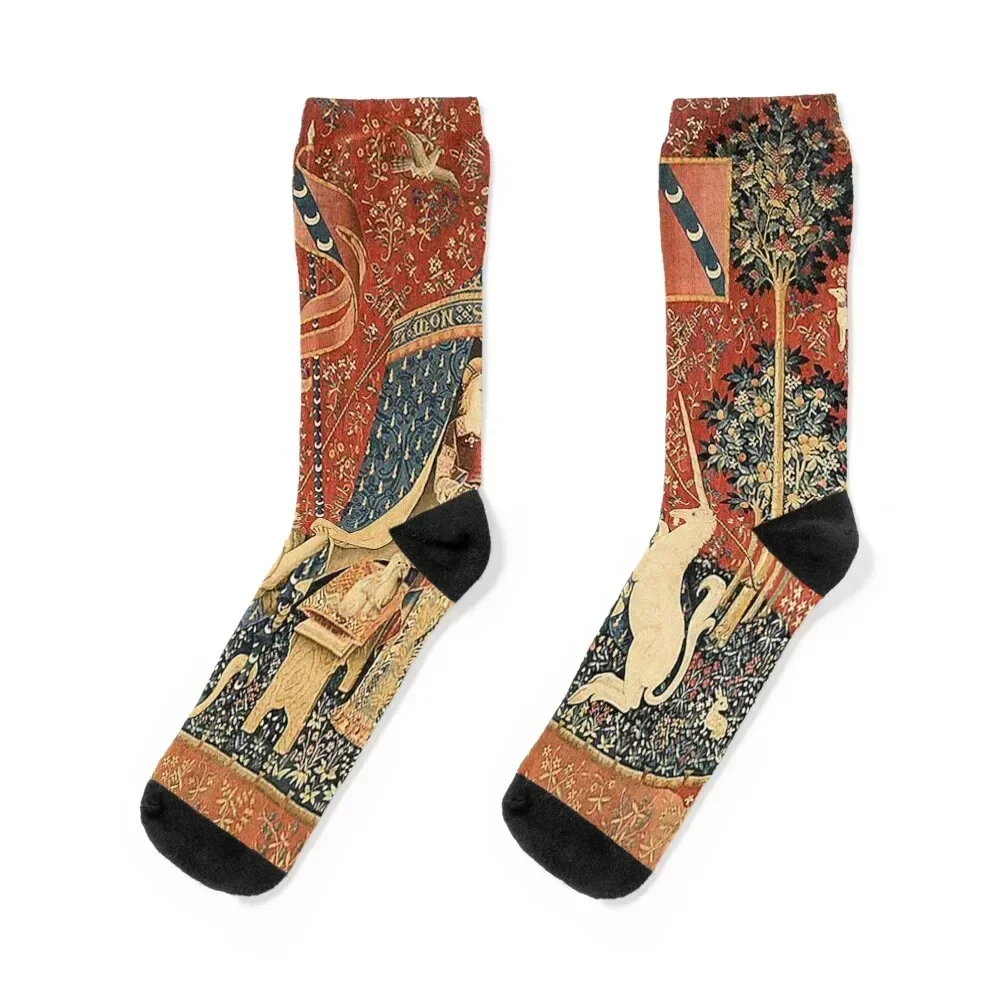 

The Lady and the Unicorn: La Dame à la licorne Socks Stockings compression crazy Climbing Socks Ladies Men's