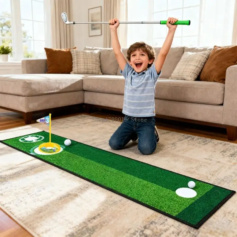 ชุดเล่นกอล์ฟสำหรับเด็กพลาสติกถาวรภายในของเล่นกีฬาพร้อมกิจกรรมผู้ปกครองเด็กโพสต์แบบยืดหดได้