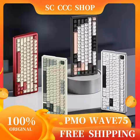 PMO WAVE75 기계식 게이머 키보드 3 모드 USB/2.4G/블루투스 무선 키보드 RGB CNC Esports 게임용 키보드 선물 사용자 정의