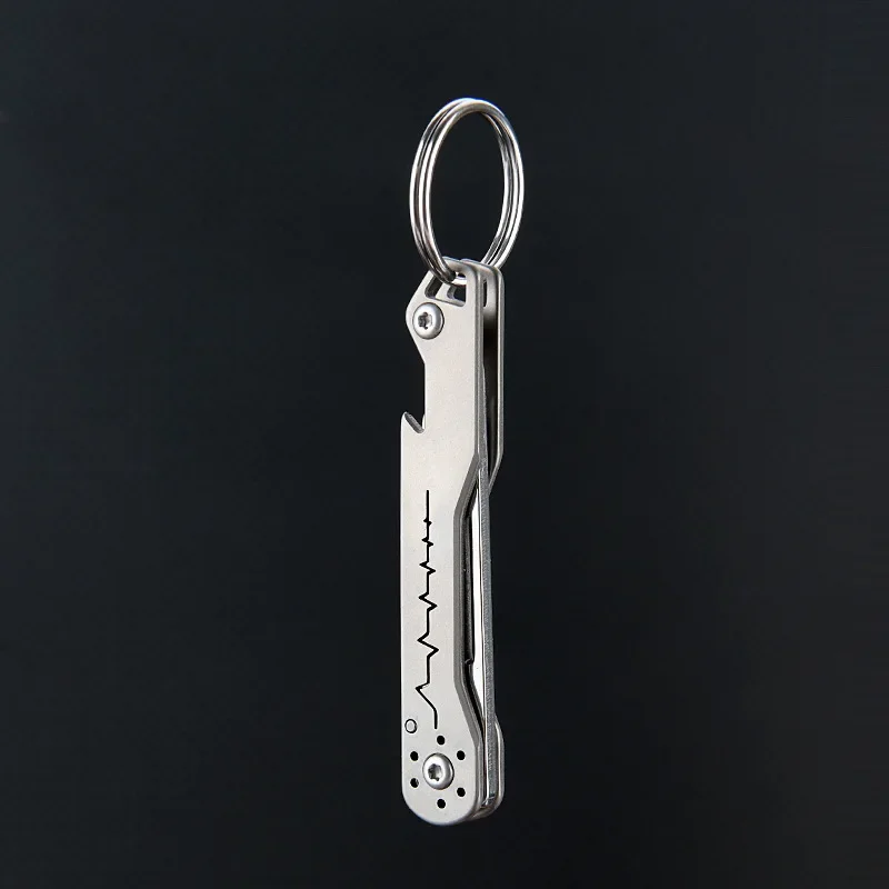 NEW Titanium Heart Sharp Titanium Alloy Mini Folding Knife with Bottle Opener, Portable Keychain, Unpacking, and Delivery Knife