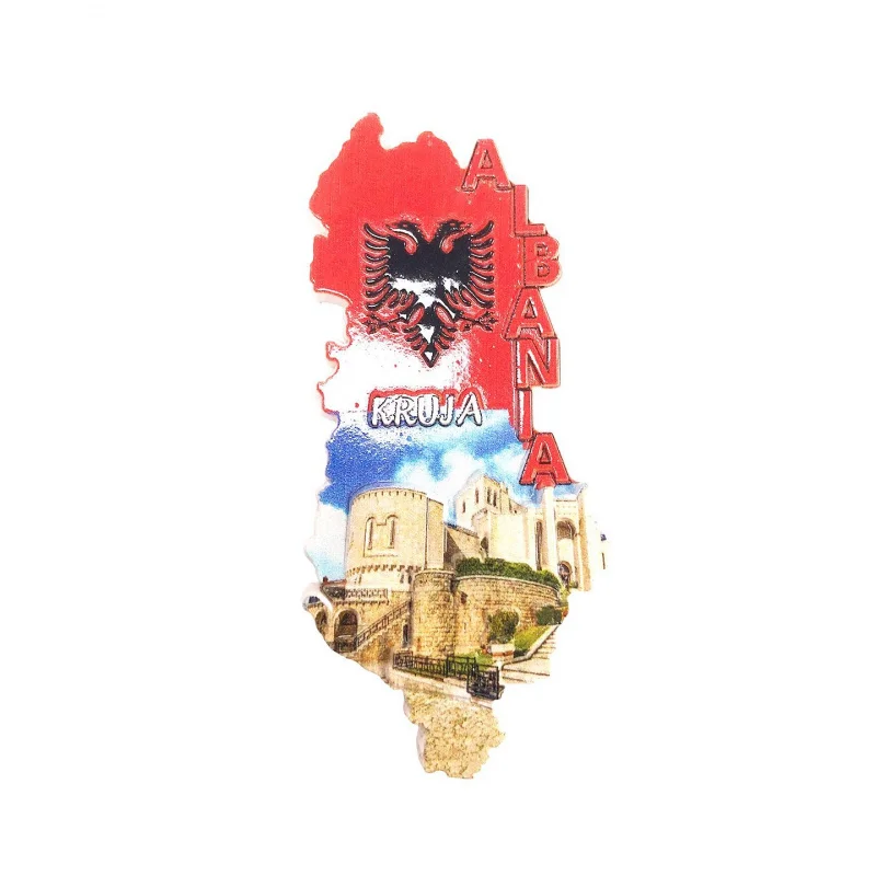 Albanian Coat of Arms, Albanian Castle Cultural and Refrigerator Magnets, Internet-Famous Travel Souvenir Decorations