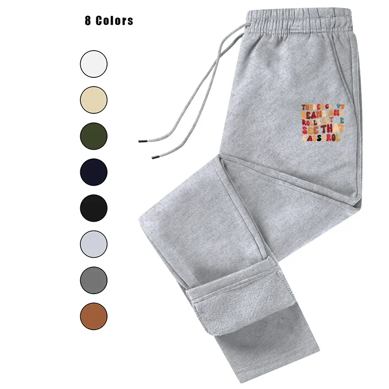 

Printed Fleece Men's Autumn Winter Sports Fashion Jogging Casual Drawstring Sweatpants Trousers