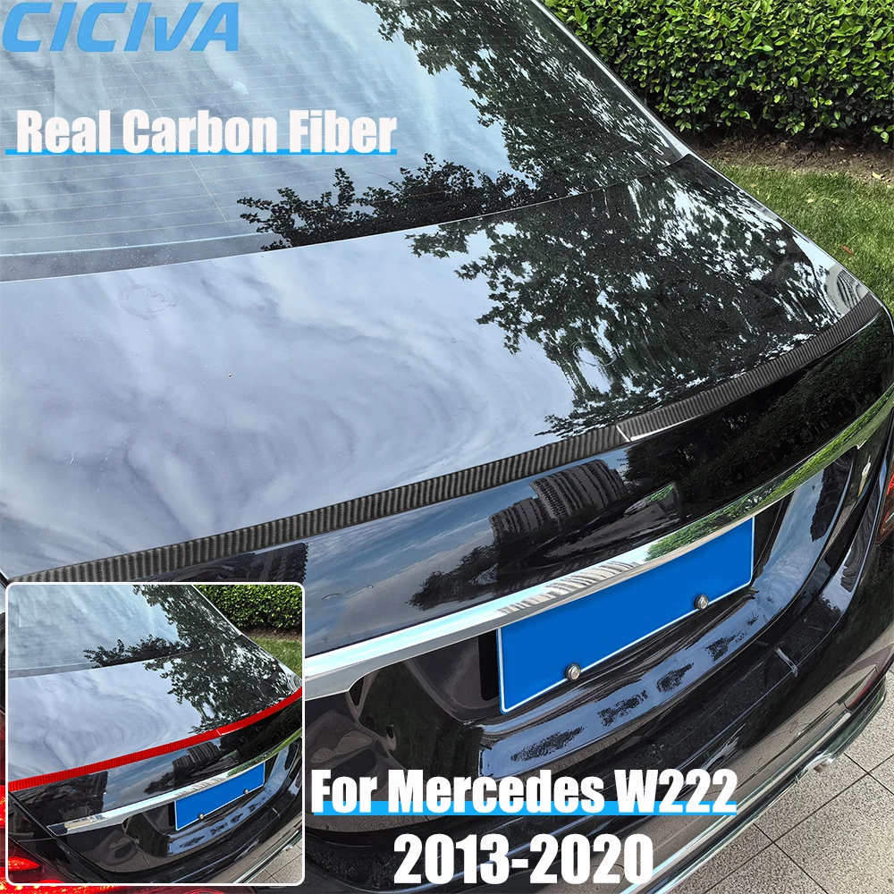 

Настоящие автомобильные аксессуары из углеродного волокна, наклейка на задний спойлер для Mercedes Benz W222 S-Class/Maybach 13 14 15 16 17 18 19 2020