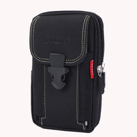 Multi-zipper Men Canvas Waist Belt Bum Bag Running Pouch Travel Camping Bags Casual Portable Mobile Phone Pouches