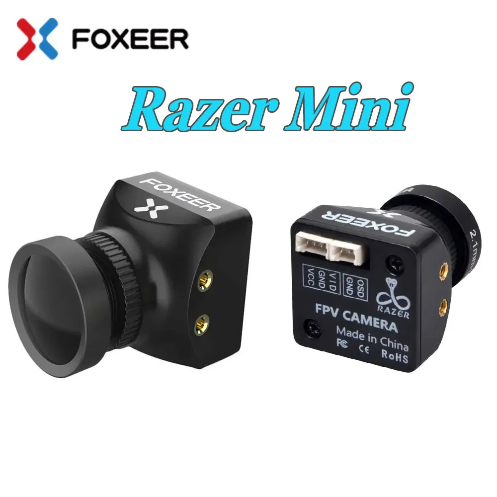 Foxeer Razer Mini V2 HD 5MP 2,1mm lente M12 1200TVL cámara FPV estándar NTSC PAL conmutable 4ms latencia 22*22mm para Dron FPV