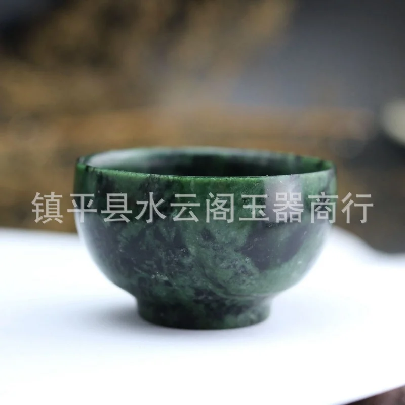 

Medicine King Stone Qilian Mountain Ink Jade Ink Зеленый Jade Medicine King Stone Чашка для воды Кунг-фу Чай Нефритовый набор для вина Чашка для вина Cra