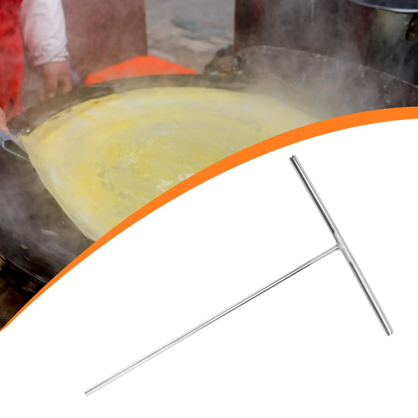 Stainless Steel Crepe Pan Maker Spreading Tool T Shaped Batter Distributor for Home Kitchen and Stall