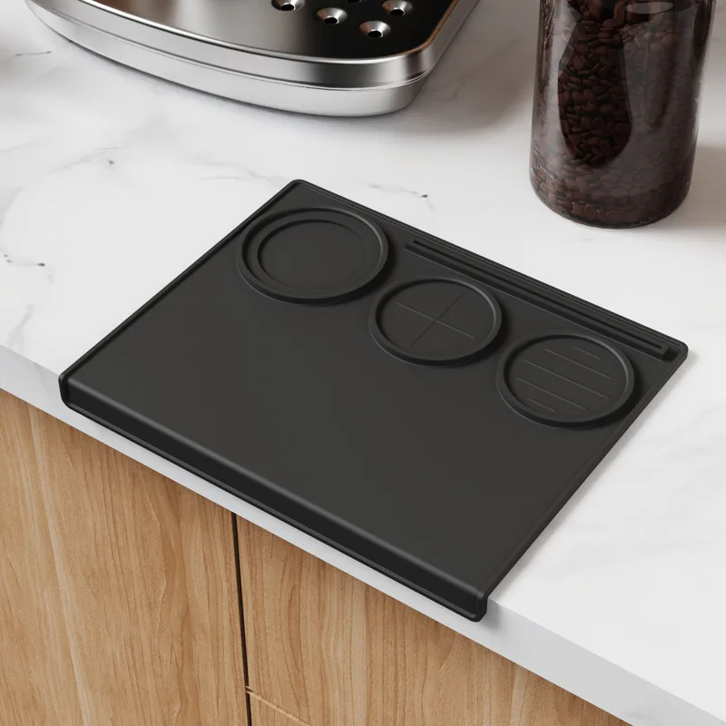 Coffee rammer pad food grade silicone enlarged thick barista accessories tool pad powder hammer bracket