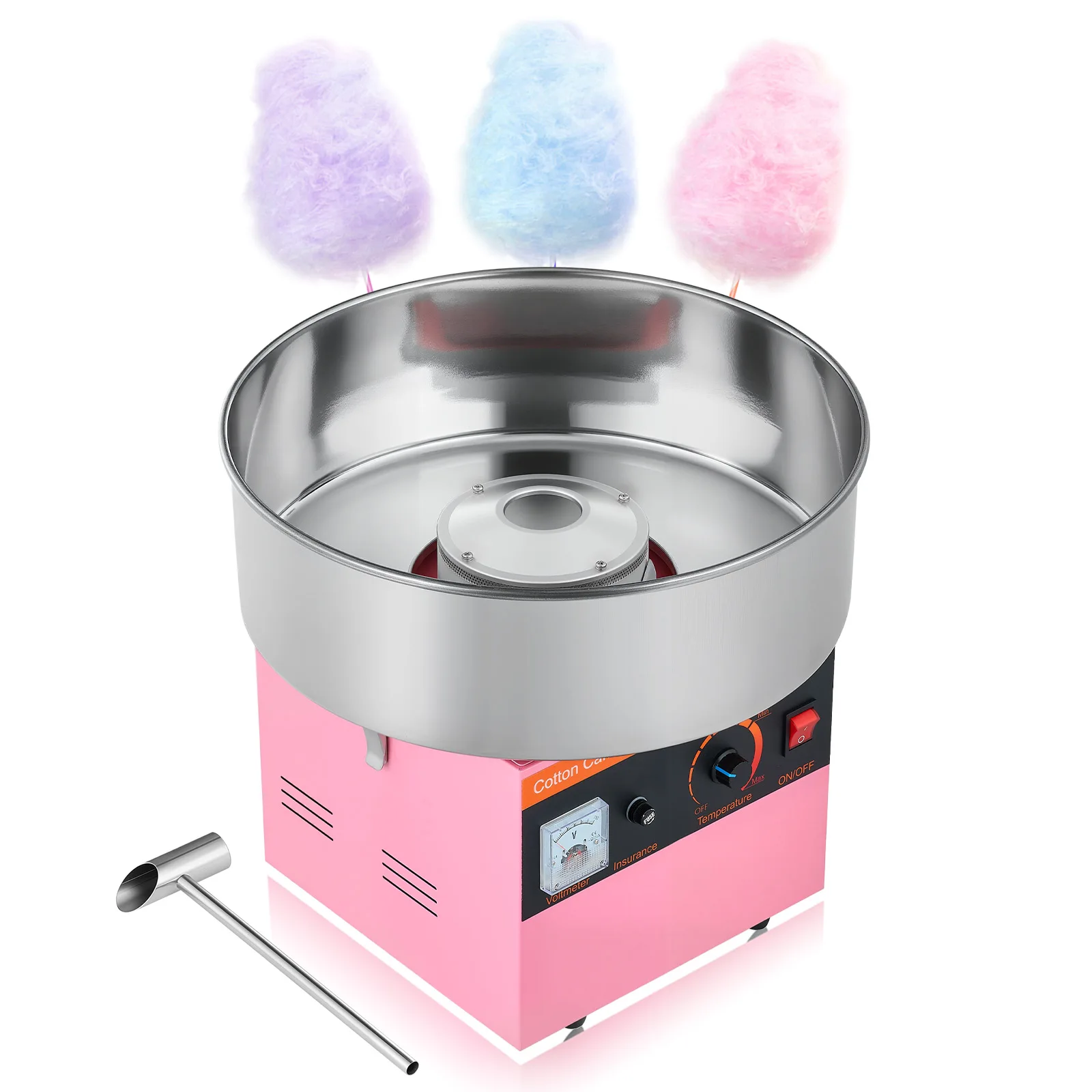 เครื่องทำสายไหม SucceBuy รุ่นเชิงพาณิชย์ 1000W ใช้ไฟฟ้า ใช้งานง่าย พร้อมโถสแตนเลสขนาด 15 นิ้ว สำหรับเด็ก