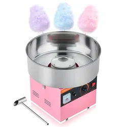 SucceBuy Cotton Candy Machine Commercial 1000W Electric Candy Floss Maker Easy Use with 15 inch Stainless Steel Bowl for Kids