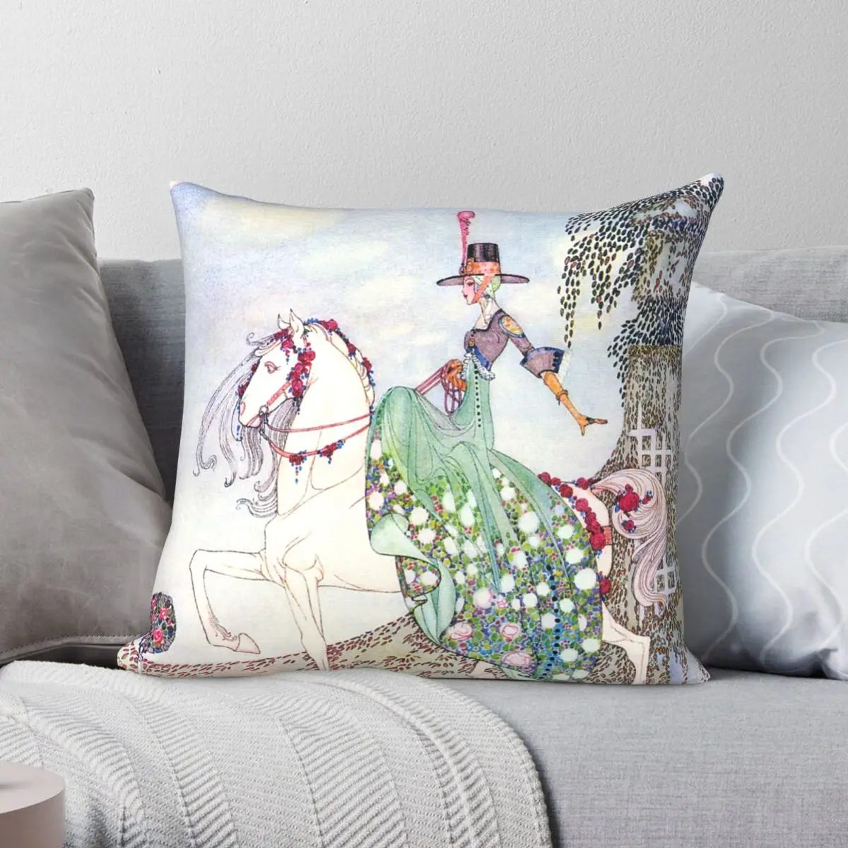 The Brave Rider Kay Nielsen Pillowcase Polyester Linen Velvet Printed Zip Decor Throw Pillow Case Sofa Seater Cushion Case