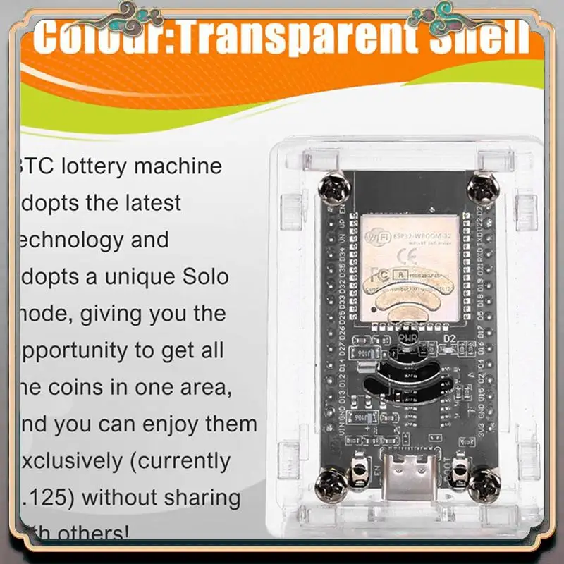 Прочный BTC Miner PRO+ Solo Miner 850KH/S Bitcoin BTC Miner ESP32 чип Wi-Fi малой мощности с акриловым корпусом для домашнего офиса
