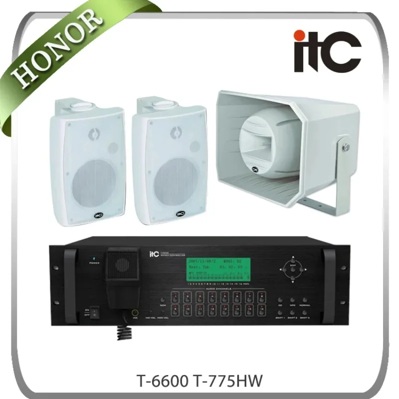 Sistema PA ITC a 16 zone Audio elettronico Indirizzo pubblico Sistema audio professionale Altoparlante Interfono IP Soluzione sistema PA per chiesa scolastica