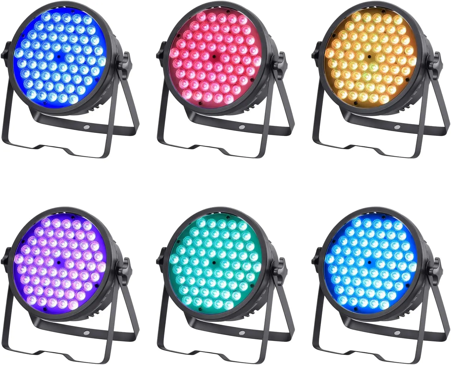 Mini DJ Par Light, 60x3W  Par Can Wash Lights Slim LED Stage Lighting Super Bright  512 for Bar, Party, Wedding,