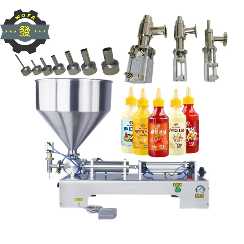 JH Factory Price  Paste Mineral Water Filling Machine Pneumatic Small Sauce Honey Quantitative Semi-automatic Filling Machine