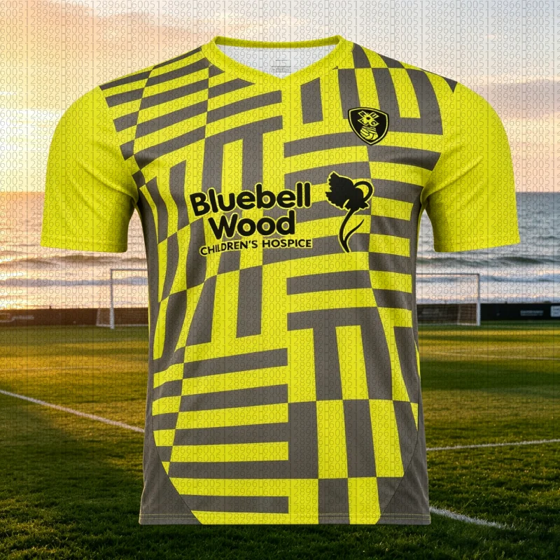 Camisa de Futebol com Padrão Geométrico Leeds United 2026, Jersey Respirável para Treinamento para Adultos e Crianças, Moletom para Pais e Filhos