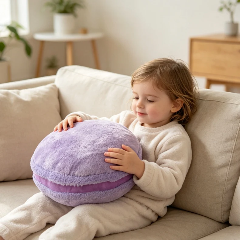 Colorful Patchwork Macaron Pillow Stuffed Plush Dessert Sofa Chair Seat Cushion Waist Support Home Decor For Friends Gifts view 3