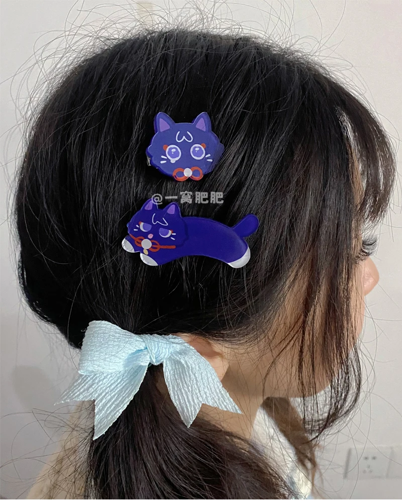 Anime Genshin Impact Wanderer Balladeer Cosplay Cute Cat Acrylic Headwear Hairpin Take Photo Costume Props Accessories