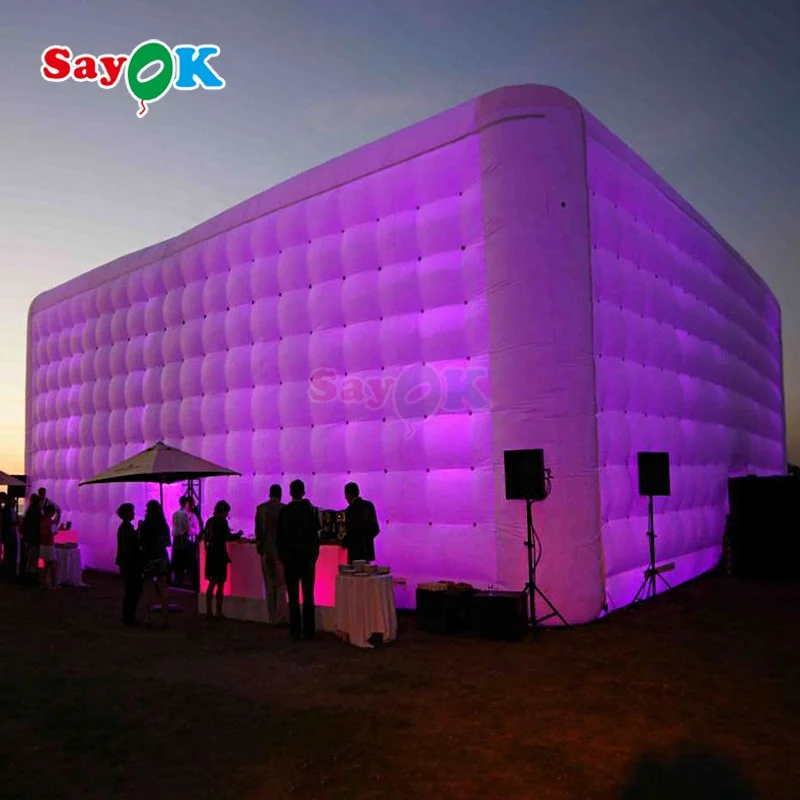 Large Cube Wedding Party LED Light Inflatable Tent Camping Price for Outdoor Events