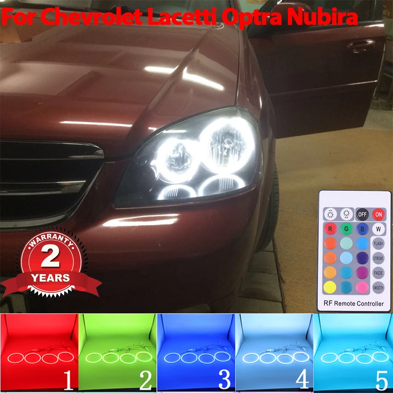 

LED Angel Eyes Kit Halo Ring Headlight Lamps For Chevrolet Lacetti Optra Nubira 2002-2008 Refit RGB multi-color Remote Control