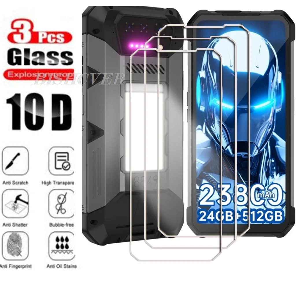 

3PCS Tempered Glass For Unihertz 8849 Hike Tank 4 Pro Tank4 Shark3 Shark 5G Tank3 3 Pro 3S 2 Screen Protective Protector Film