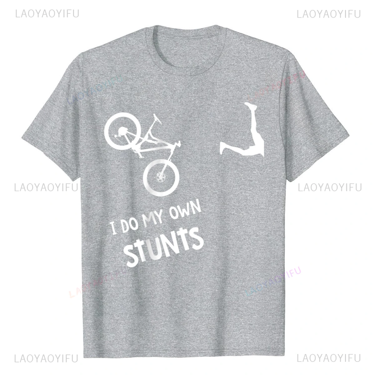 I Do My Own Stunts Mountain Bike T Shirt Funny MTB T-Shirt Cotton Man T Shirt Wholesale Simple Style Summer T Shirts Custom tee