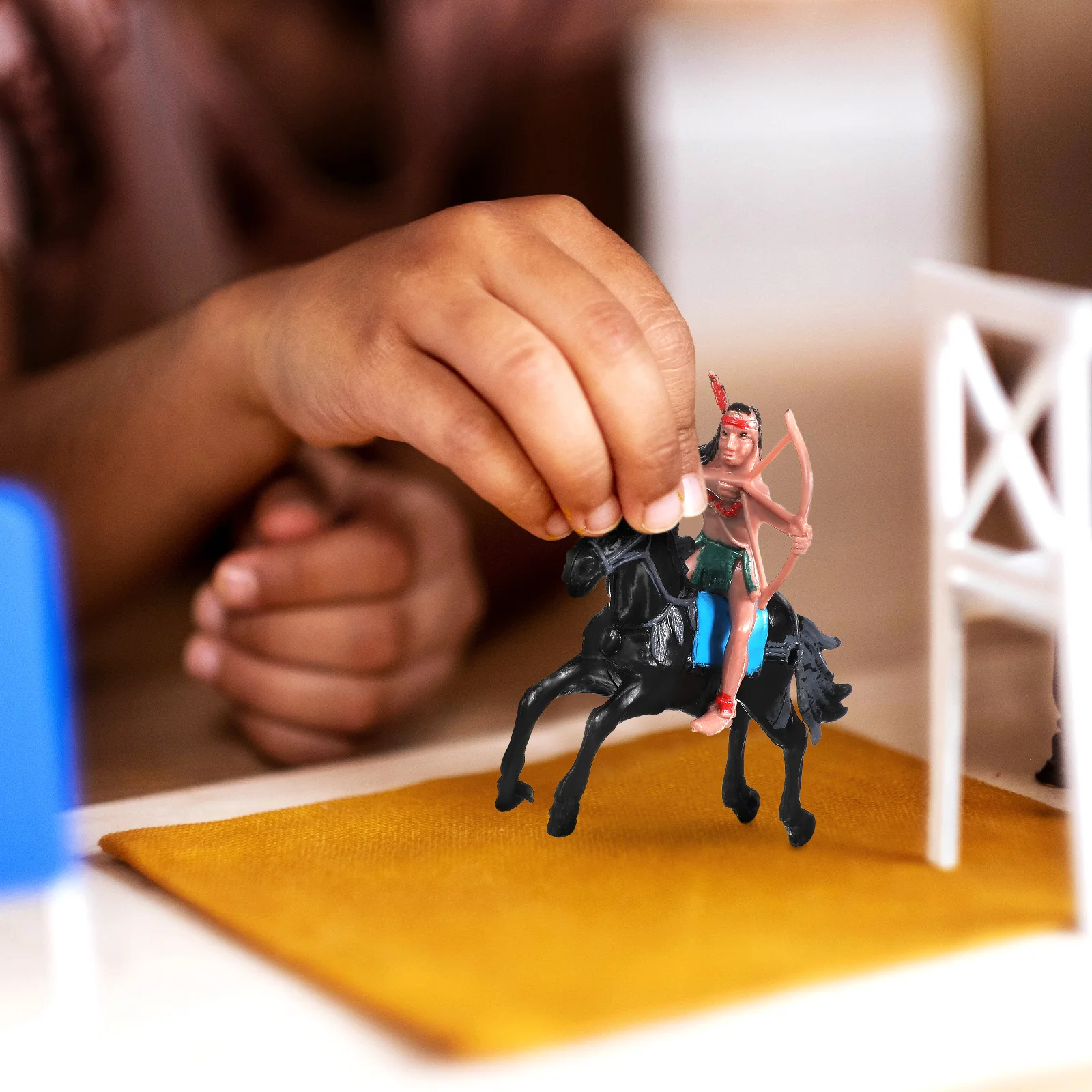 Horse Riding Model Desktop Ornaments Toddler Toys Adornment Plastic Figures Cowboy For Kid Kids