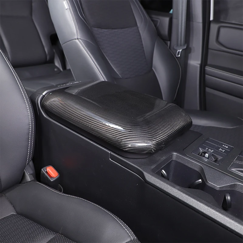 For Toyota Prado 2024-2025 Automotive Interior Decoration Accessories Armrest Box Protective Cover True Carbon Fiber