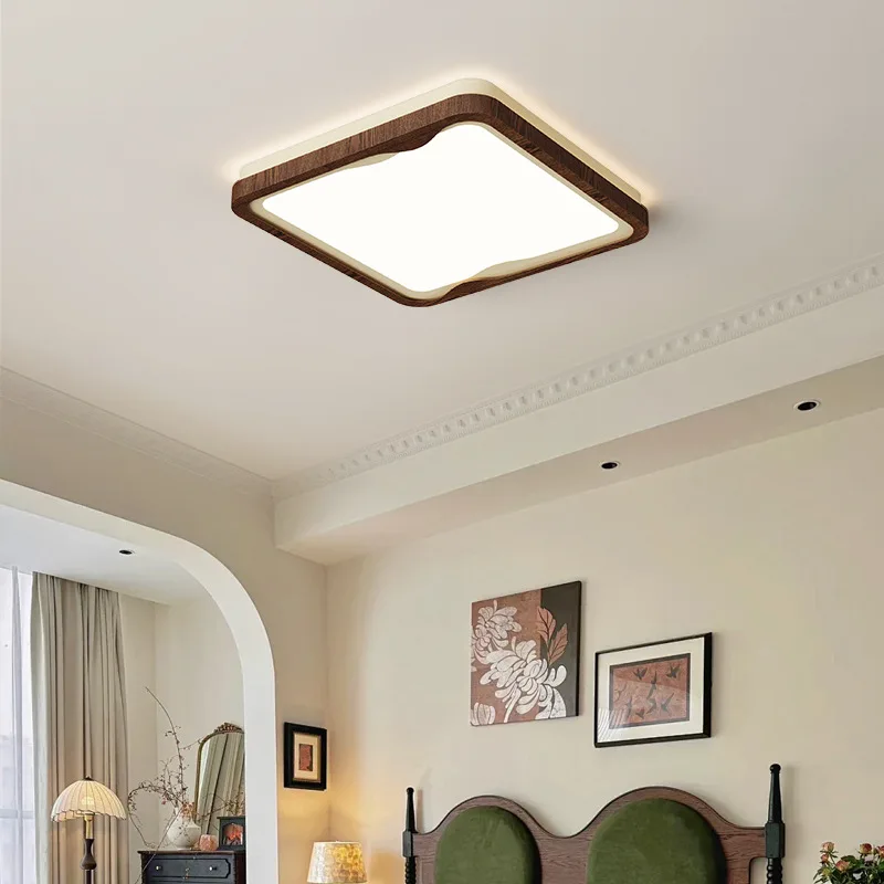 سقف ليد حديث ضوء الخشب الحبوب الشمال إضاءة ديكوريّة المنزل المطبخ غرفة نوم الحمام سطح السقف مصباح