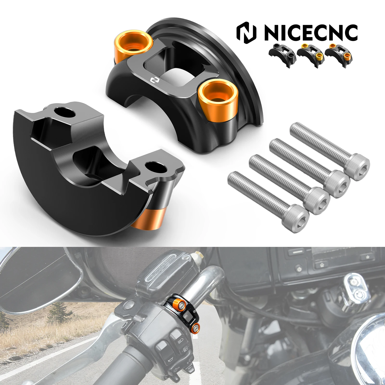 

Motorcycle 1" Brake Clutch Perch Half Clamp for Harley Softail Standard FXST 107 2020-2024 Slim FLS FLSL 2012-2021 Deluxe 05-17