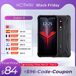 HOTWAV CYBER 8 견고한 스마트폰, 방수 8280mAh 배터리, 16MP 후면 카메라, 6.3 인치 HD NFC 안드로이드 11 전화기, 4GB, 64GB