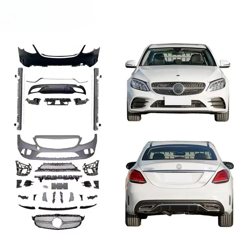 

Flash Sale ! 2015-2021 Year Sport Body Kit for C Class W205 Upgrade to Sport Front Bumper Rear Bumper Side Skirt