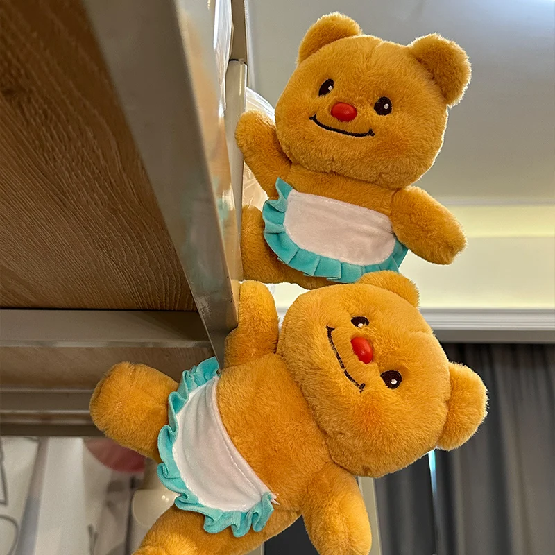 Fridge Sticker Butter Bear Plush Eight Tone Box Doll Home Decoration Bed Hanging Plushie Toy Souvenir Animal Cartoon Wall Sticke