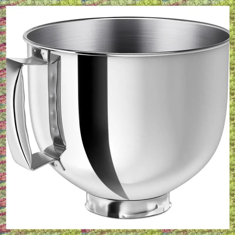キッチンエイド 4.5-5QT チルトヘッドスタンドミキサーアクセサリーミキシングボウル + ダンピング保護カバー + フラットスターラーアタッチメントシルバー