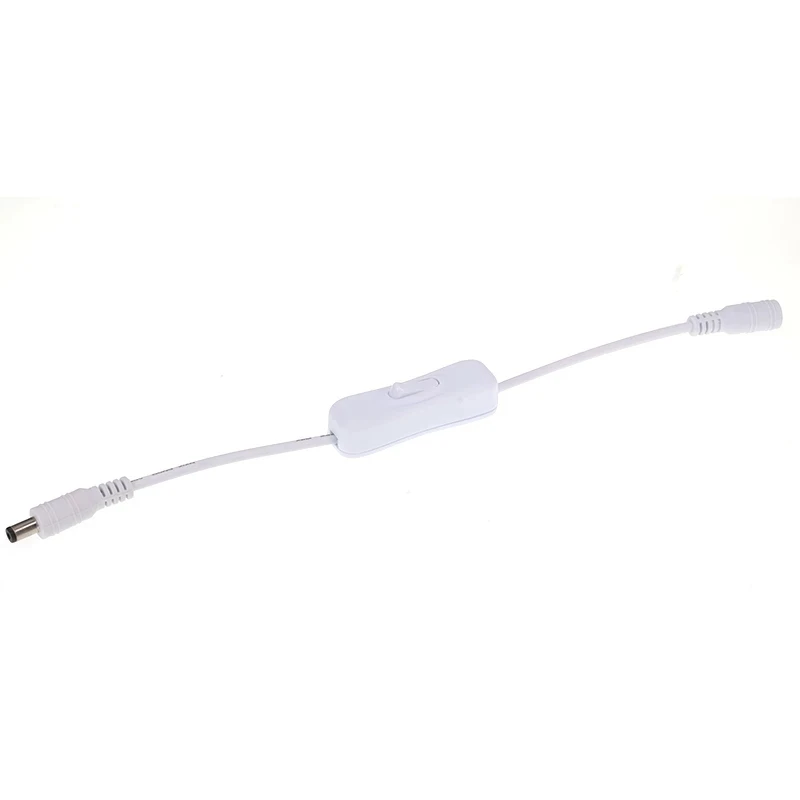 1PCS DC 5.5x2.1mm Male To Female Power Cable With 304 Switch Inline DC Plug Socket Connector