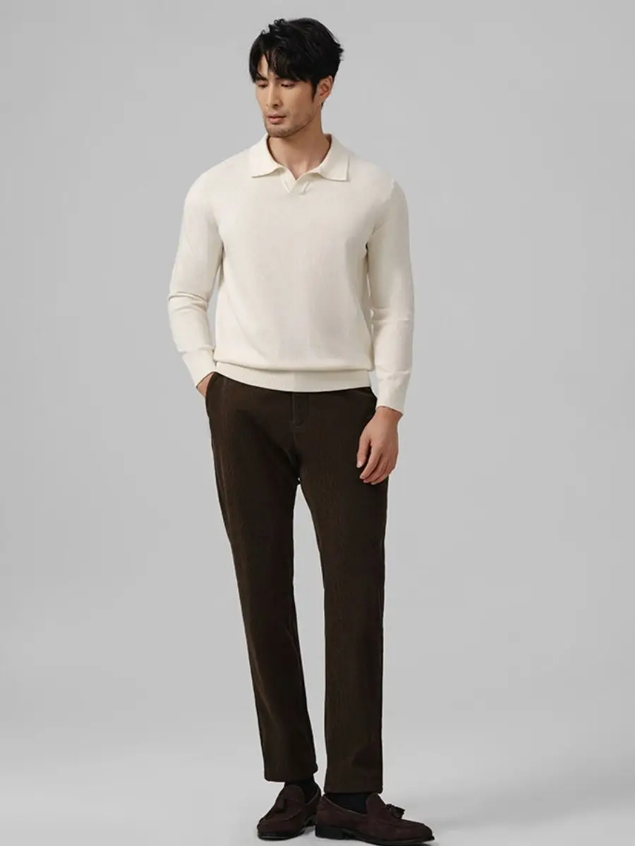 سترة محبوكة من Ele Italian-Sle مع غطاء محرك السيارة للرجال والنساء لخريف وشتاء ثي دافئ بياقة مقلوبة مقاس كبير #2