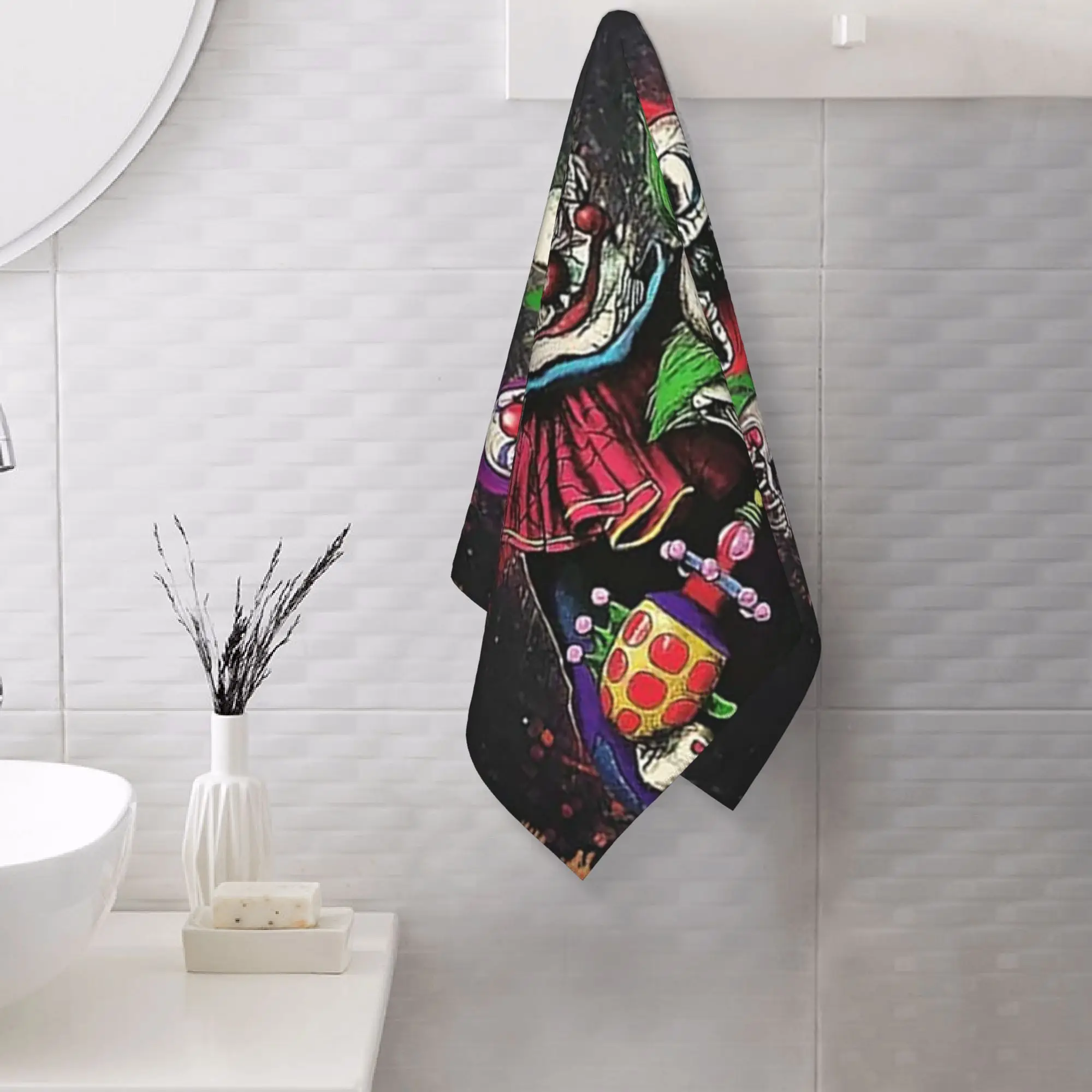 Custom Killer Klowns From Outer Space Soft Face Towel Quick Dry Pool Bath Cotton Towels Absorbent