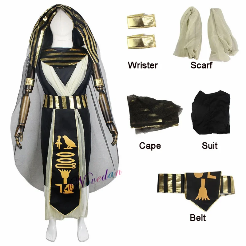 Costume de Myenson grec médiéval pour hommes et femmes, costume d'Halloween pour couple, pharaon égyptien, roi Aleopatra, fête cosplay, robe de paupières RZ