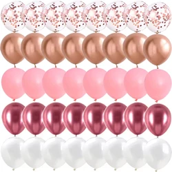 40PCS 10/12 Inch Rose Gold Pink Balloons Wedding Valentine's Day Birthday Ball Party Decorations