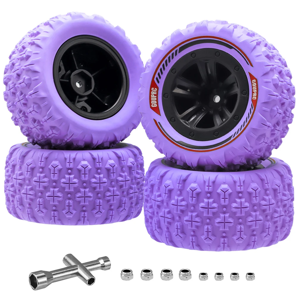 4 pezzi 12mm ruote esagonali pneumatici palude artiglio fango terreno pneumatici accessori pneumatici RC ruote per 1/14 1/16 RC auto cingolato buggy camion